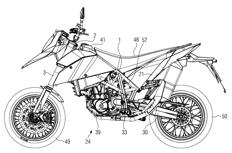patent right Motorcycle with innovative grid frame